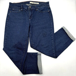 2007 DKNY Jeans Dark Wash Cuffed Hem Denim Capri Women's Size 8 31x22.5"